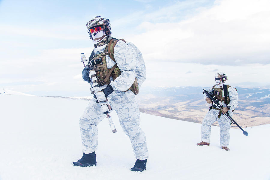 Army Servicemen In Winter Camo #1 Photograph by Oleg Zabielin