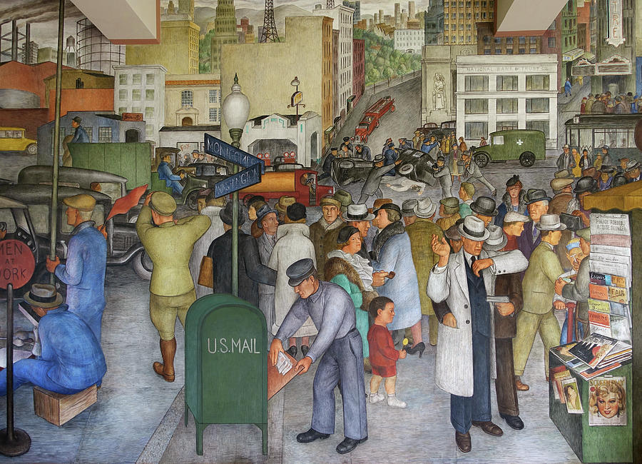 Arnautoff City Life, 1934 #1 Painting by Granger