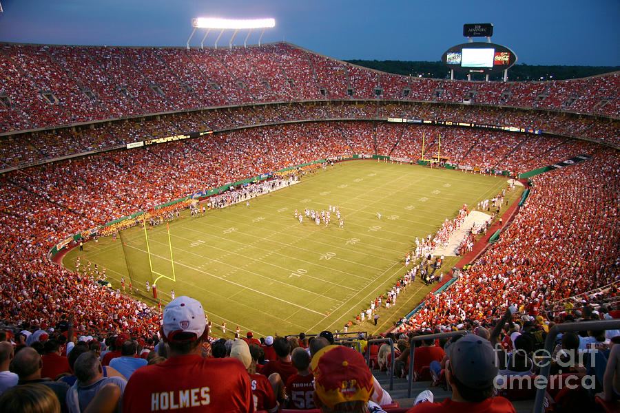 Kansas City Arrowhead Stadium. Chiefs Football NFL. Art Print. 