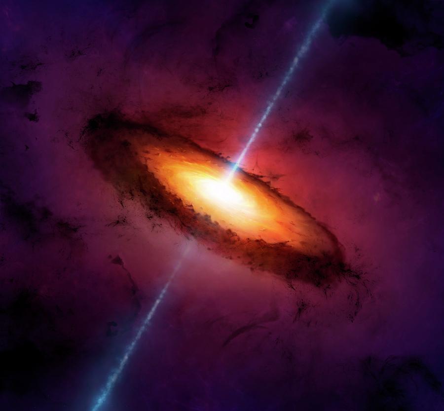 Artwork Of An Active Galactic Nucleus #1 Photograph by Mark Garlick