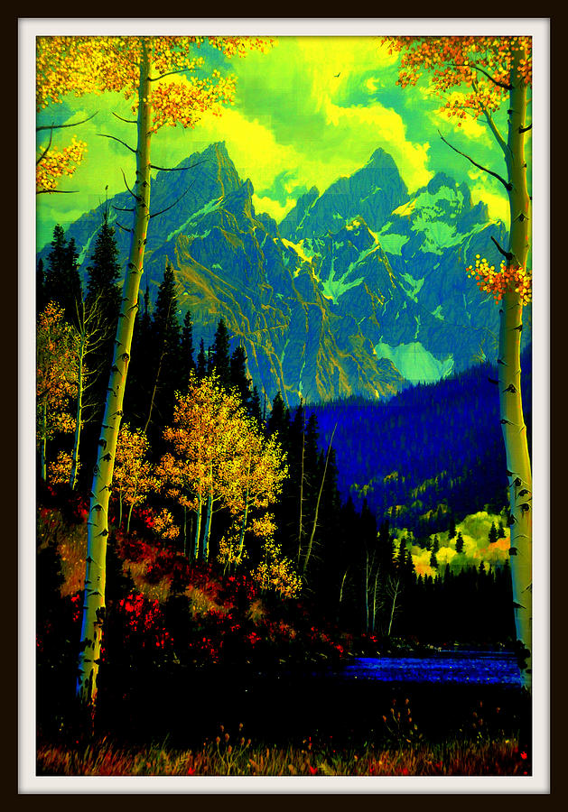 Aspens in Yellowstone National Park #1 Digital Art by Aron Chervin