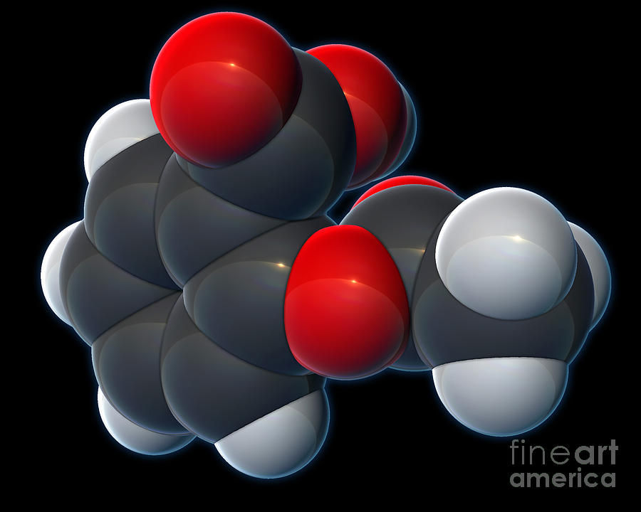 Aspirin, Molecular Model #1 Photograph by Evan Oto