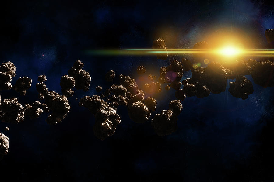 Space Digital Art - Asteroids Field In Deep Space #1 by Maciej Frolow