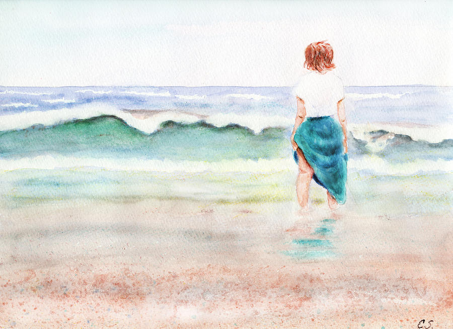 At the Beach #2 Painting by C Sitton