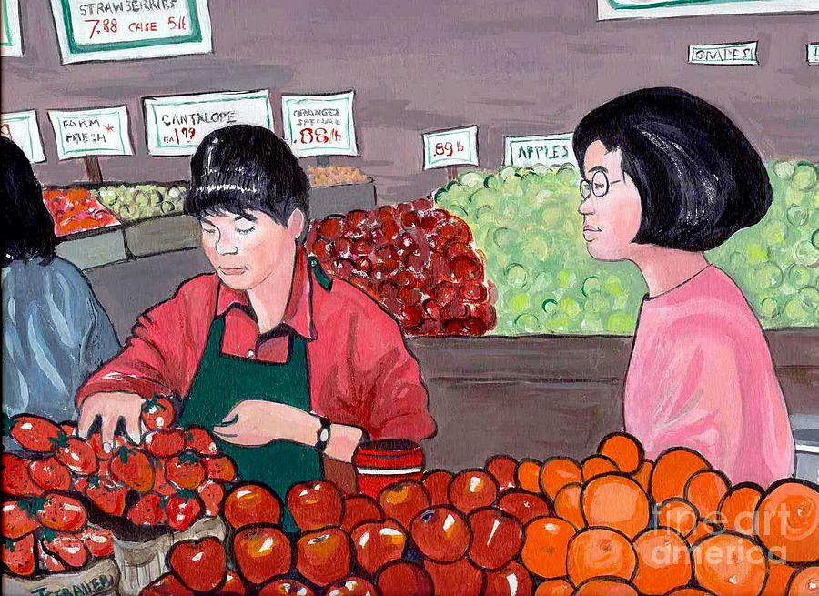 Vegetable Painting - At the Market #1 by Joyce Gebauer