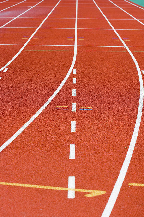 Athletics Race Track Markings #1 Photograph by Gustoimages/science Photo Library