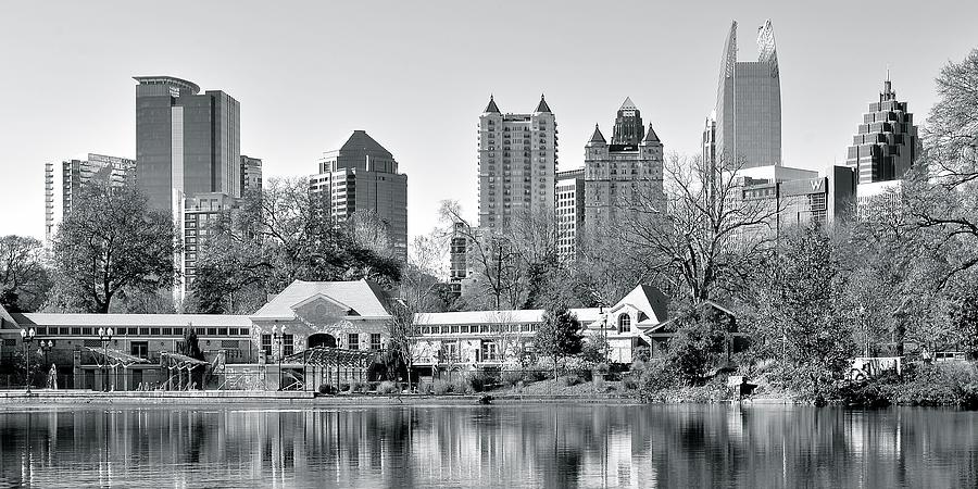 Atlanta Black and White Panorama #1 Photograph by Frozen in Time Fine Art Photography