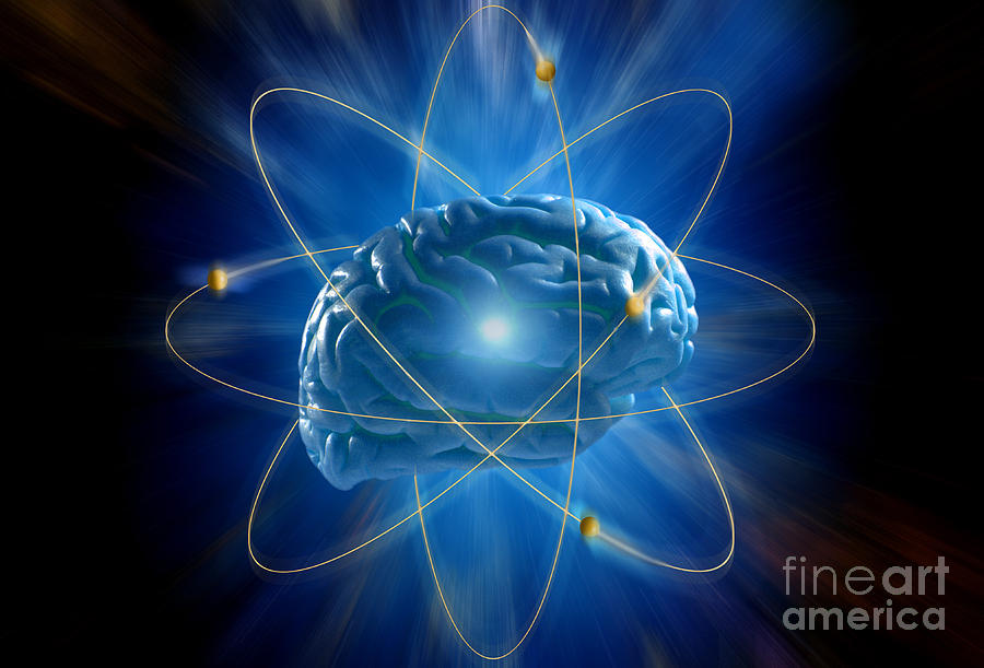 Atom Brain Graphic #1 Photograph by Mike Agliolo