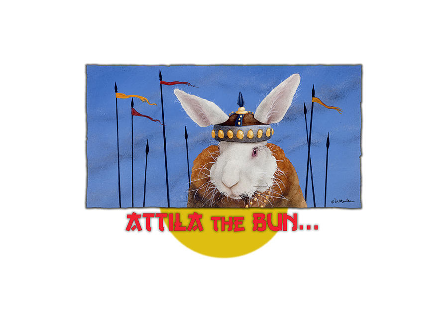 Rabbit Painting - Attila the Bun... #3 by Will Bullas