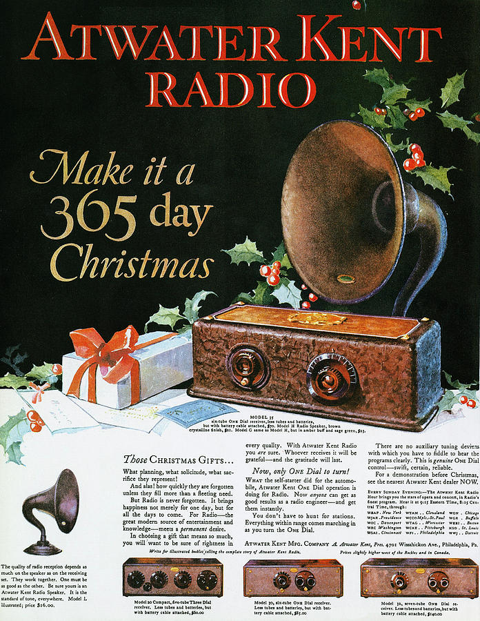 Atwater Kent Radio Ad, 1926 #3 Drawing by Granger