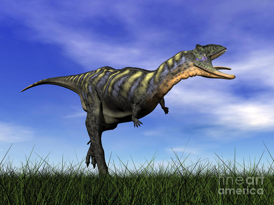 Aucasaurus Dinosaur Running Digital Art by Elena Duvernay - Fine Art ...