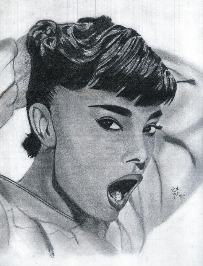 Audrey Hepburn Drawing - Audrey Hepburn #2 by Bobby Dar