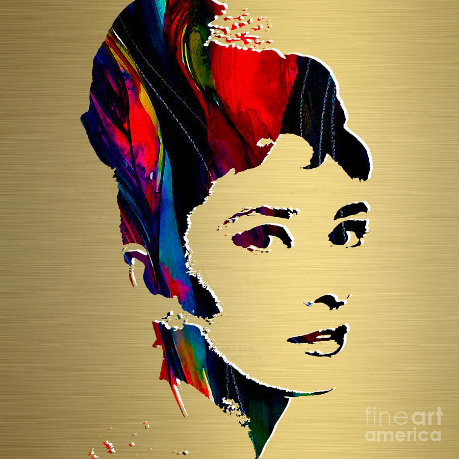 Audrey Hepburn Gold Series #1 Mixed Media by Marvin Blaine