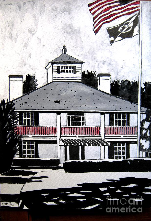 Augusta Painting - Augusta Club House #1 by Lesley Giles