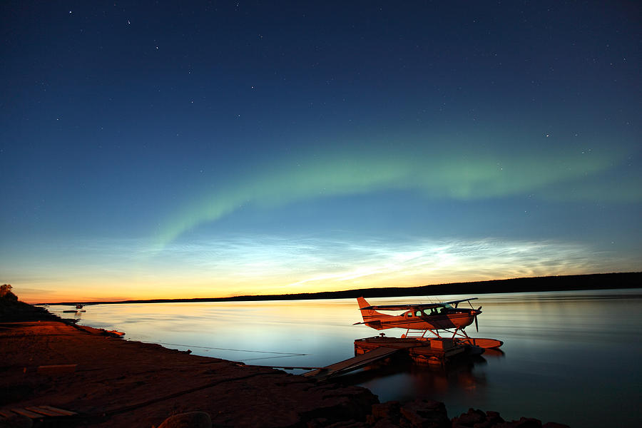 Aurora Borealis Over The Mackenzie #1 Photograph by Robert Postma