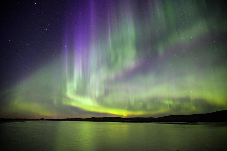 Aurora Borealis Over Water Photograph by Roger Hill - Fine Art America