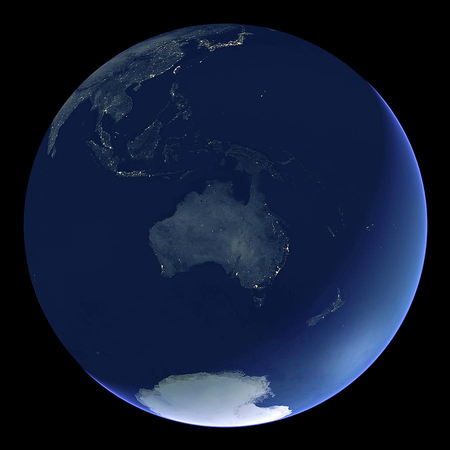 Australia At Night #1 Photograph by Planetary Visions Ltd/science Photo Library