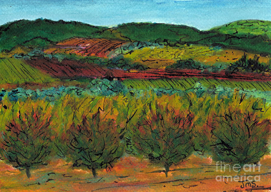 Autumn Colours Languedoc #1 Painting by Jackie Sherwood