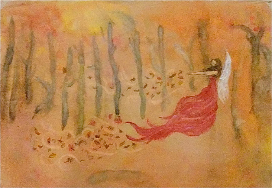 Fairy Painting - Autumn Fairy by Jennie Hallbrown