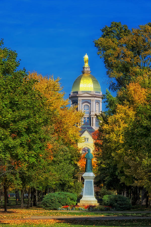 Notre Dame Photograph - Autumn on the Campus of Notre Dame #1 by Mountain Dreams