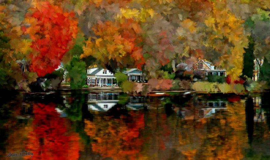 Autumn on the Lake #2 Painting by Bruce Nutting