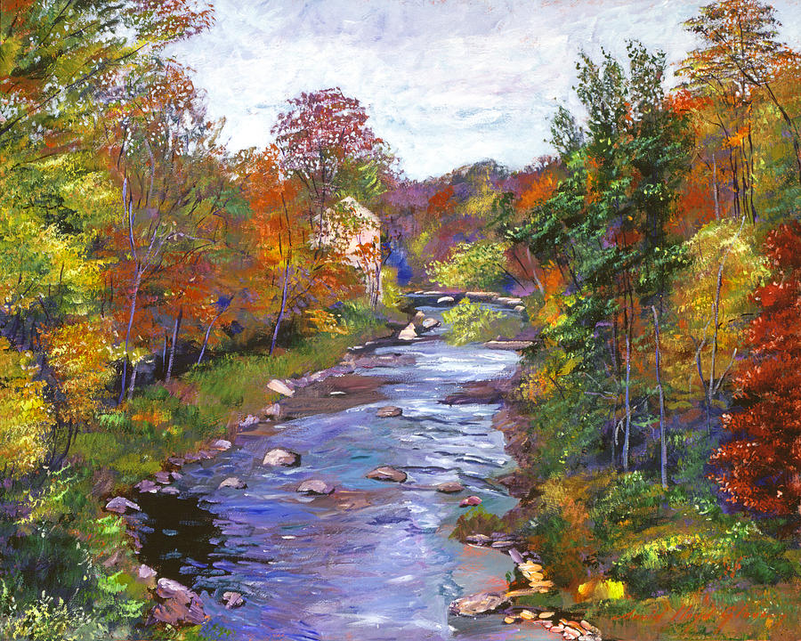 Impressionism Painting - Autumn River #1 by David Lloyd Glover