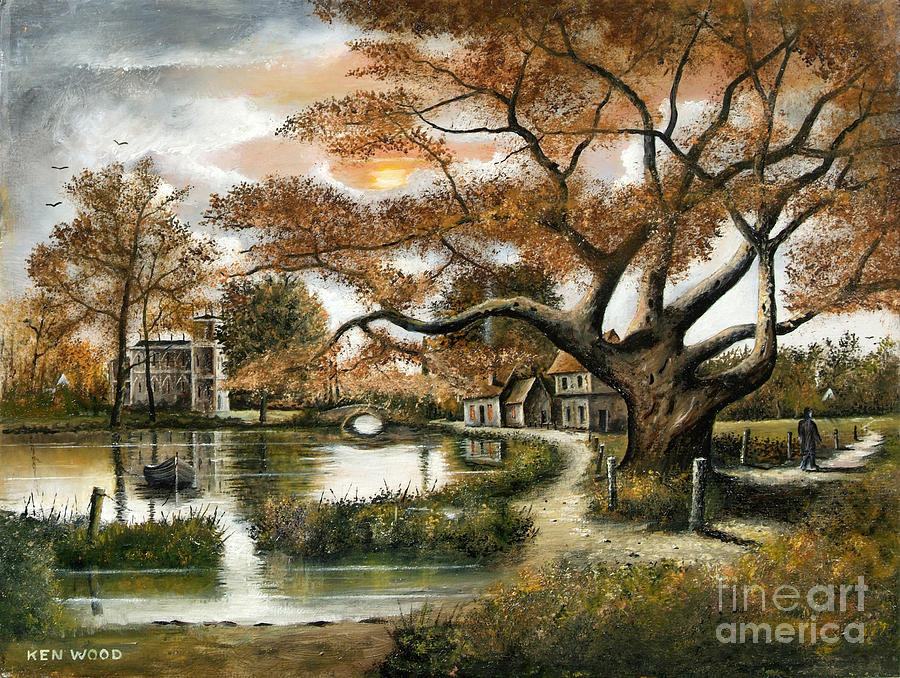 Autumn Stroll - Old England Painting by Ken Wood