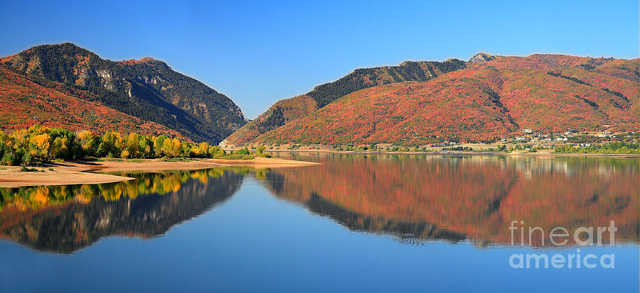 Autumn Valley Reflection Pano #2 Photograph by Bill Singleton