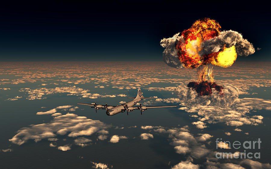 Transportation Digital Art - B-29 Superfortress Flying Away #1 by Mark Stevenson