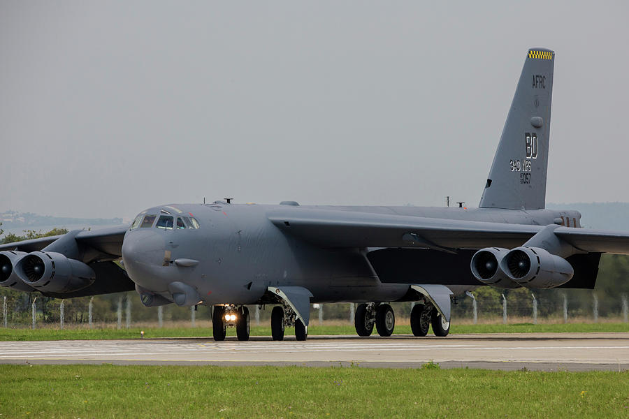 B-52h Bomber Plane Arriving In Ostrava Photograph by Timm Ziegenthaler ...