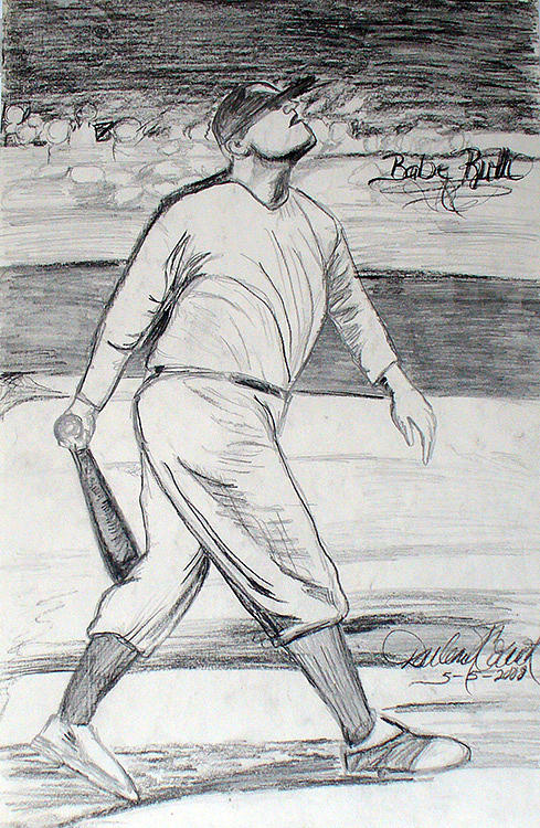 Babe Ruth Drawing - Babe Ruth 2 by Darlene Ricks- Parker