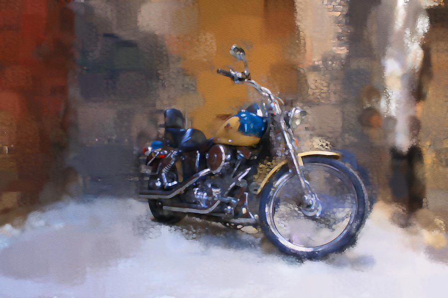 Back Alley Harley #1 Digital Art by Geoff Strehlow
