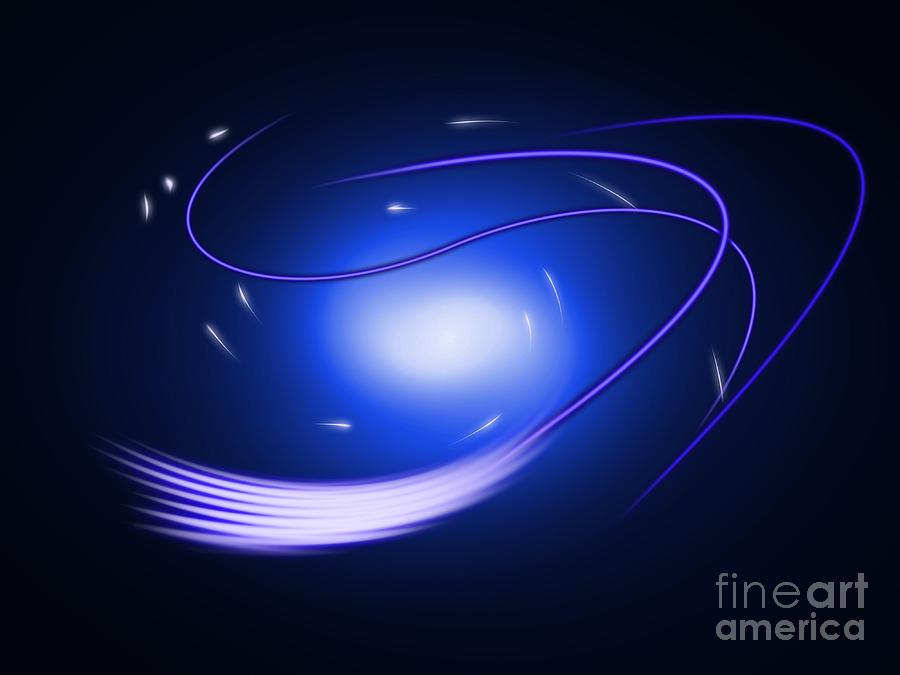 Background Blue Glow Lines #1 Digital Art by Henrik Lehnerer