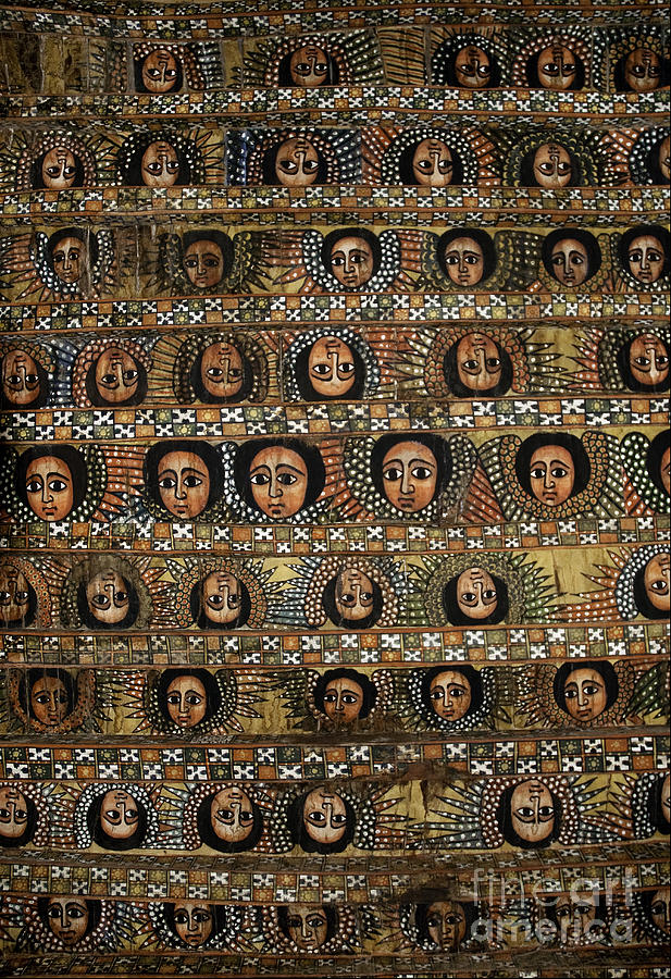 Bahar Bahir Dar Ethiopia Bright Colour Painted Church Ceiling #1 Photograph by JM Travel Photography