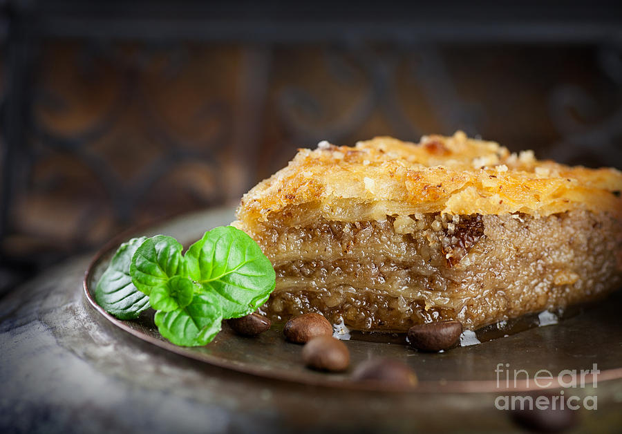 Greek Photograph - Baklava pastry dessert #1 by Mythja Photography