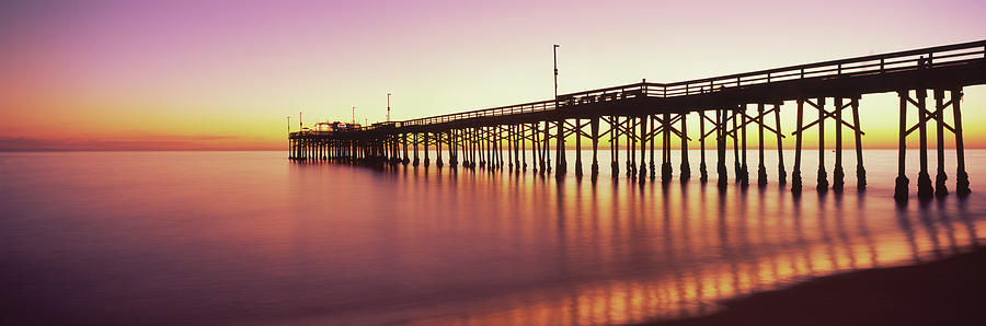 Balboa Pier At Sunset, Newport Beach #1 Photograph by Panoramic Images