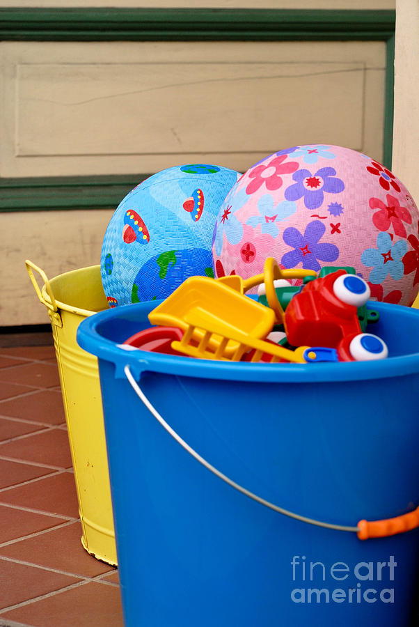 Ball Photograph - Balls and Toys in Buckets #1 by Amy Cicconi