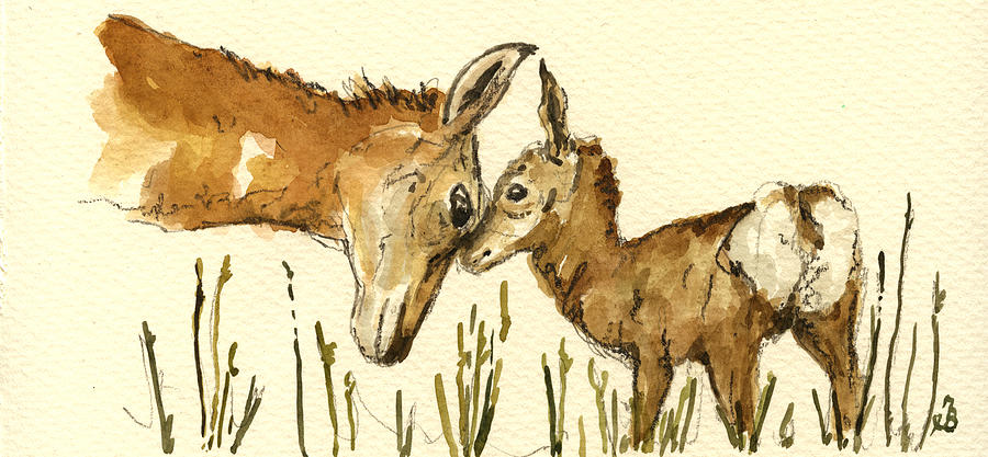 Deer Painting - Bambi deer #1 by Juan  Bosco