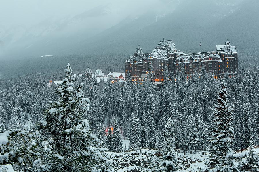 Banff Springs Hotel And River, Winter #1 Photograph by Graham Twomey / TFA Banff Springs Hotel And River, Winter #1 Photograph by Graham Twomey / TFA