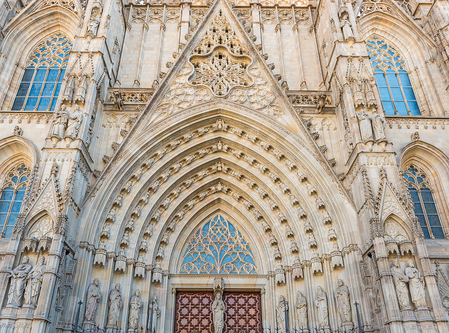 Barcelona cathedral facade #1 Photograph by Marek Poplawski