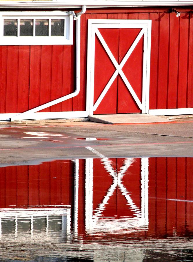 Barn Door Reflection 5023 #1 Photograph by Jerry Sodorff
