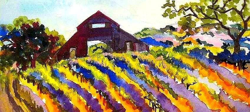Barn in Sonoma #1 Painting by Esther Woods