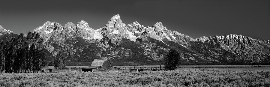 Barn On Plain Before Mountains, Grand #1 Photograph by Panoramic Images