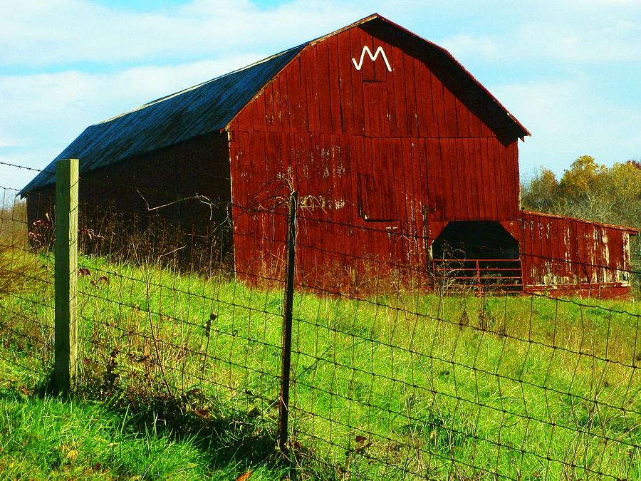 Barn With an M #1 Photograph by Joyce Kimble Smith