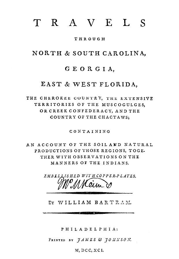 Book Painting - Bartram Title Page, 1791 #1 by Granger