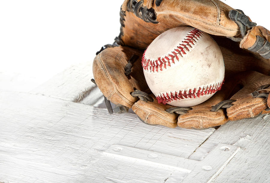 Baseball Photograph - Baseball and mitt #1 by Jennifer Huls