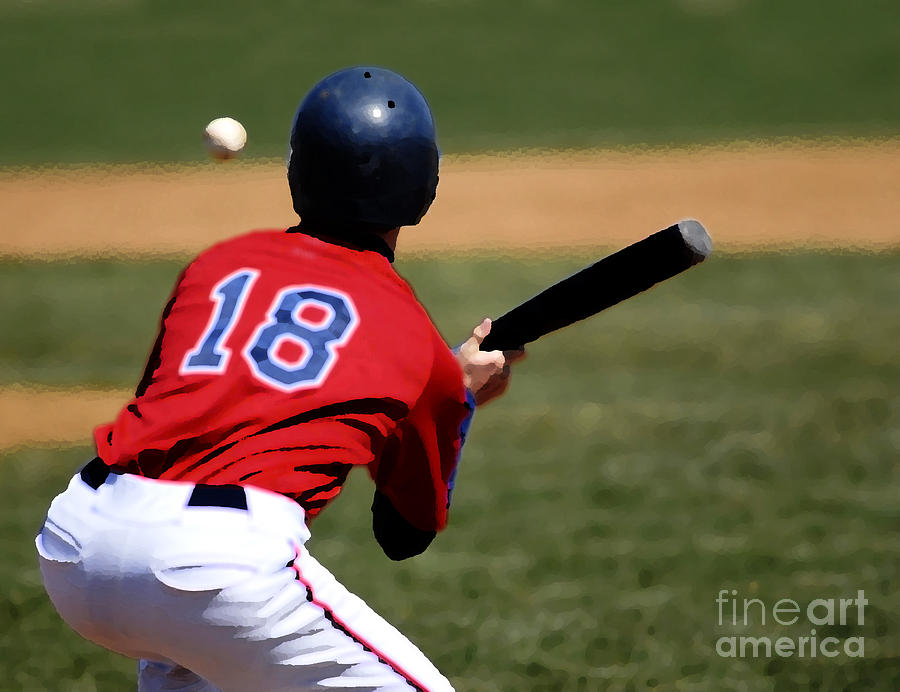 Baseball Mixed Media - Baseball Batter #1 by Lane Erickson