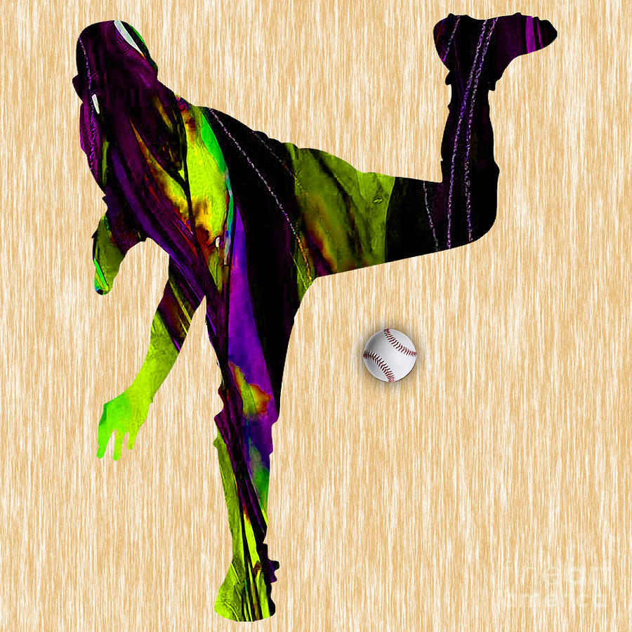 Baseball Pitcher #1 Mixed Media by Marvin Blaine
