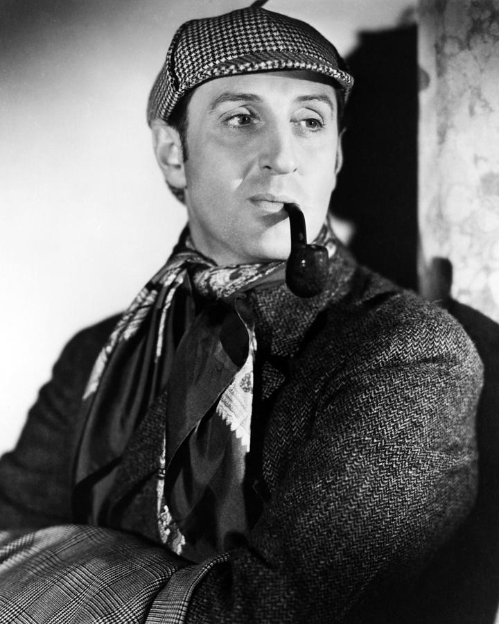 Movie Photograph - Basil Rathbone in The Adventures of Sherlock Holmes  #1 by Silver Screen
