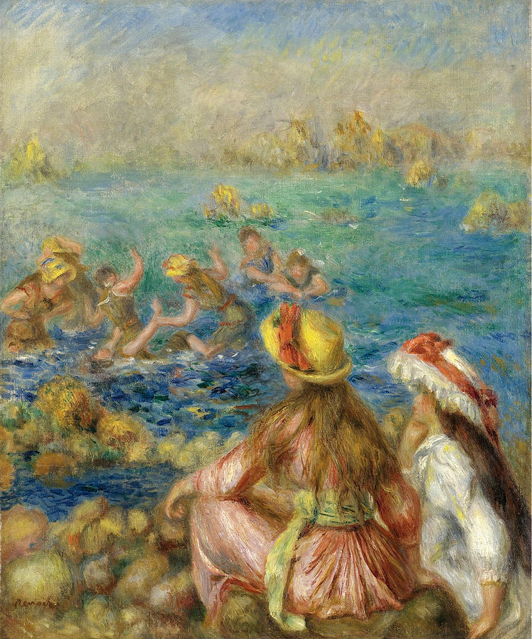 Bathers #1 Painting by Pierre-Auguste Renoir